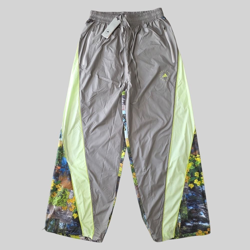 Adidas by Stella McCartney Earth Collage Woven Track Pants Women's Medium M Grey